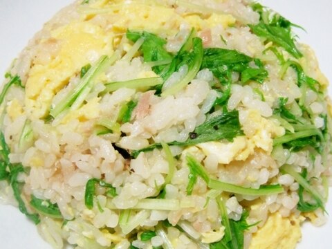しゃきしゃき水菜のツナ炒飯【マヨでぱらっ♪】